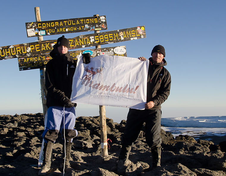 Op de top van Mt Kilimanjaro Tanzania