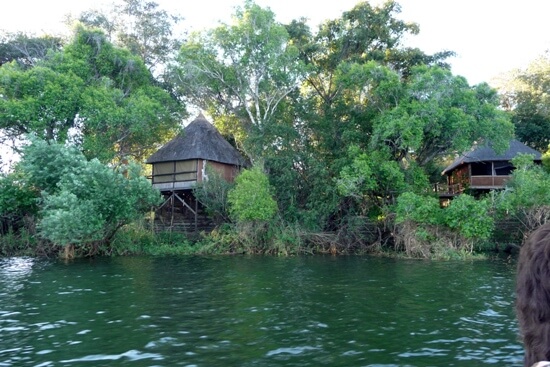 Lodge aan de Zambezi rivier bij Livingstone Zambia