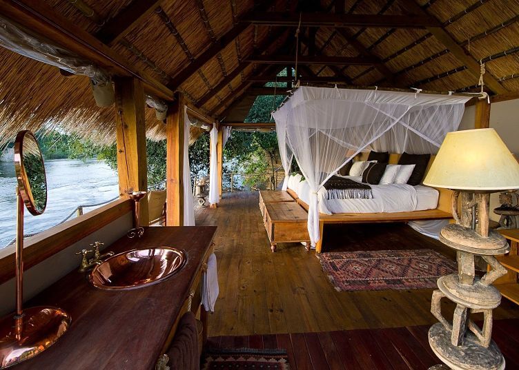 Sindabezi Island Lodge bij Victoria watervallen Zambia