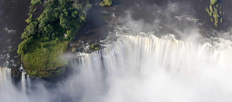Victoria watervallen uit de lucht