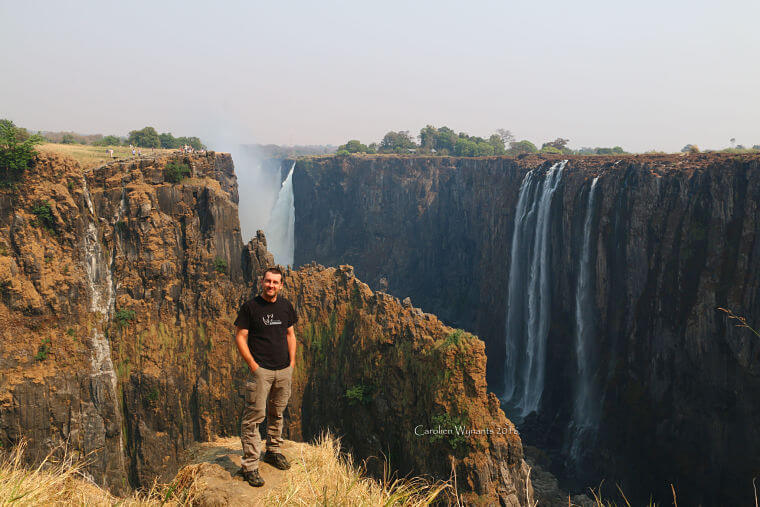Roeland bij Victoria watervallen Zambia