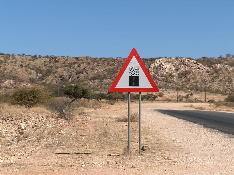 Goed begaanbare gravel roads in Namibië