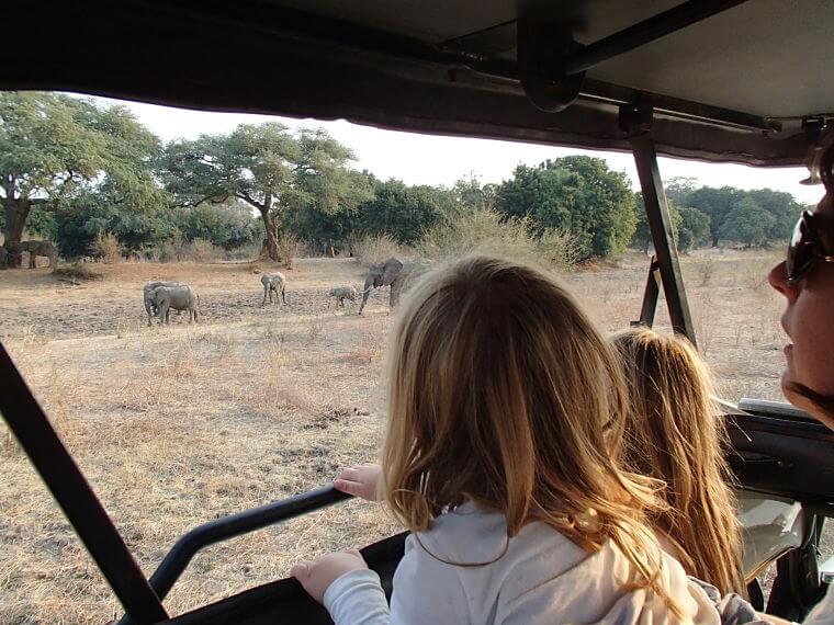 Op safari in Zambia met de klein kinderen