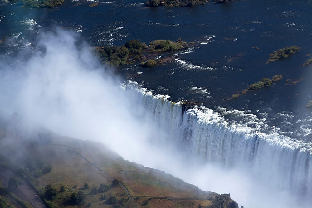 Victoria watervallen vanuit de lucht Zimbabwe