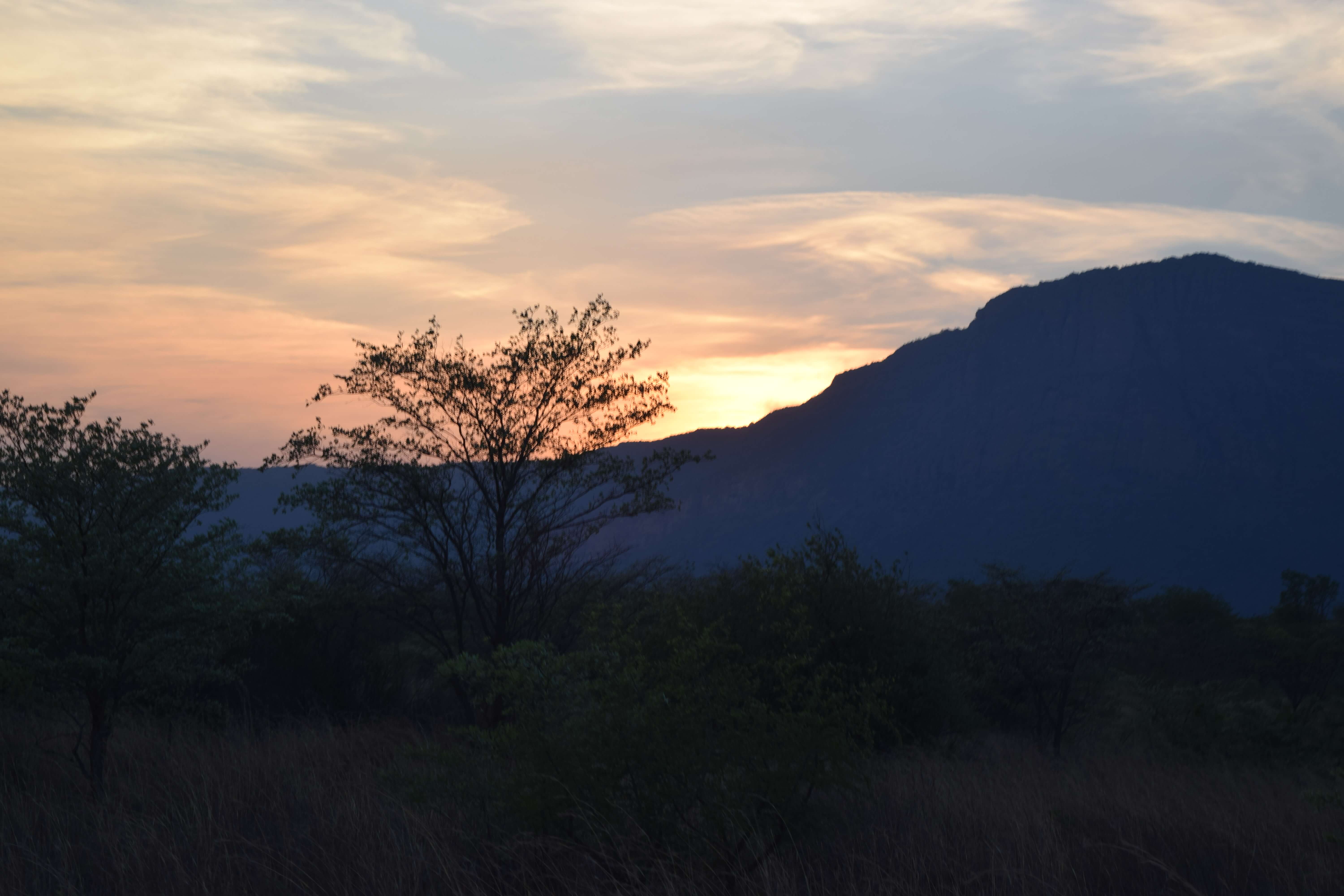 Zonsondergang in Limpopo Zuid-Afrika