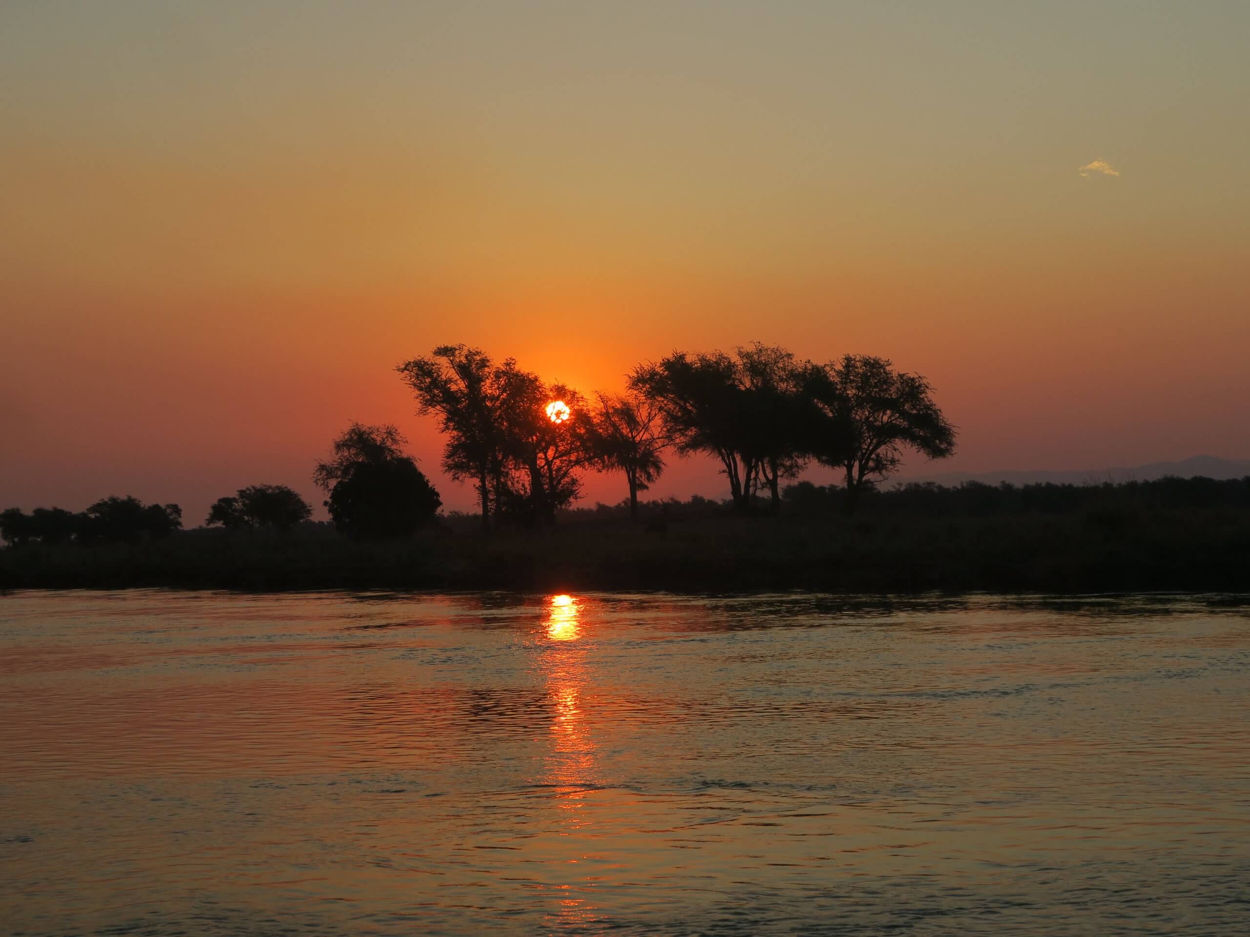 Lower Zambezi zonsondergang