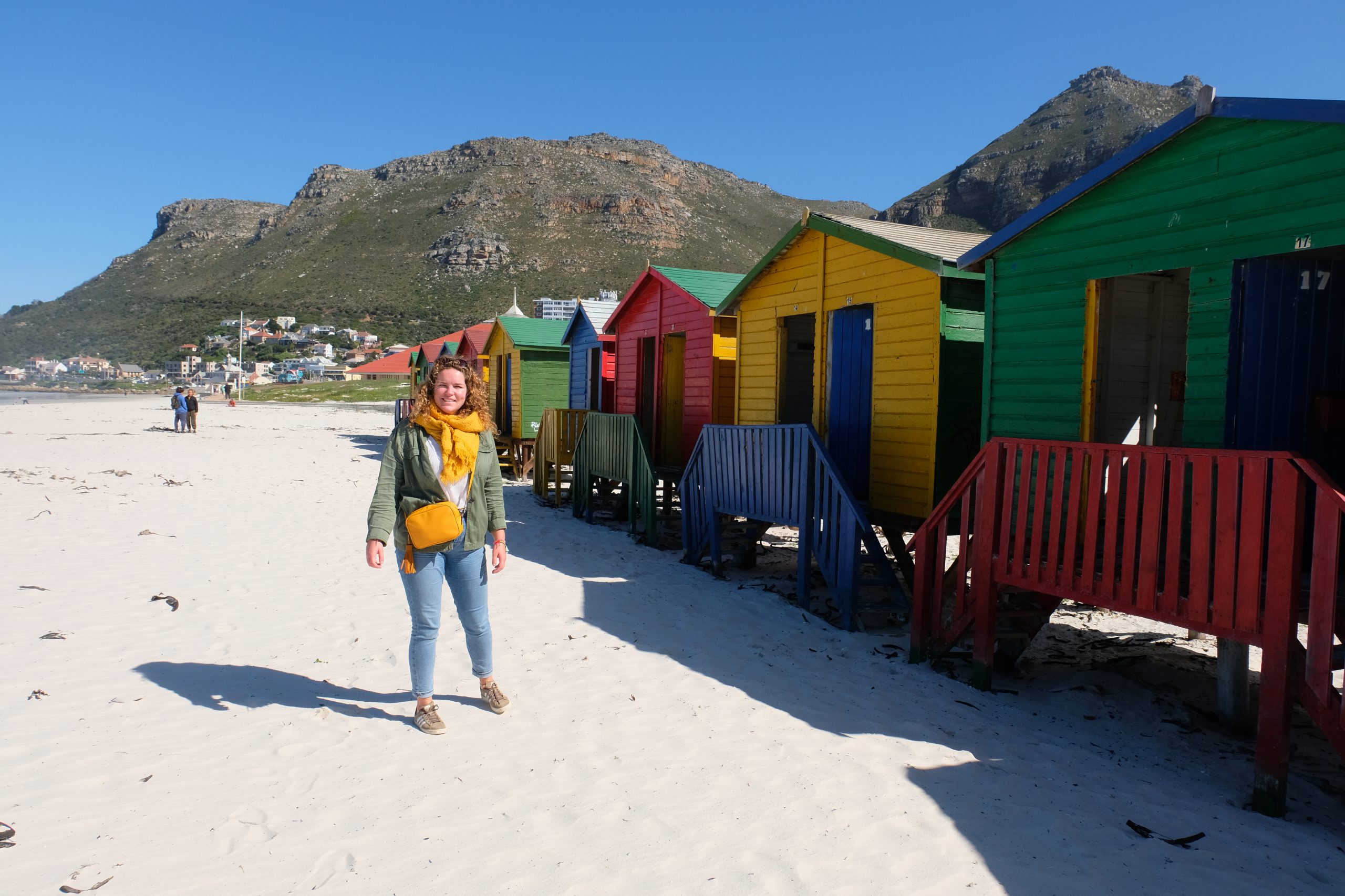 Felgekleurde strandhuisjes bij Muizenberg Zuid-Afrika