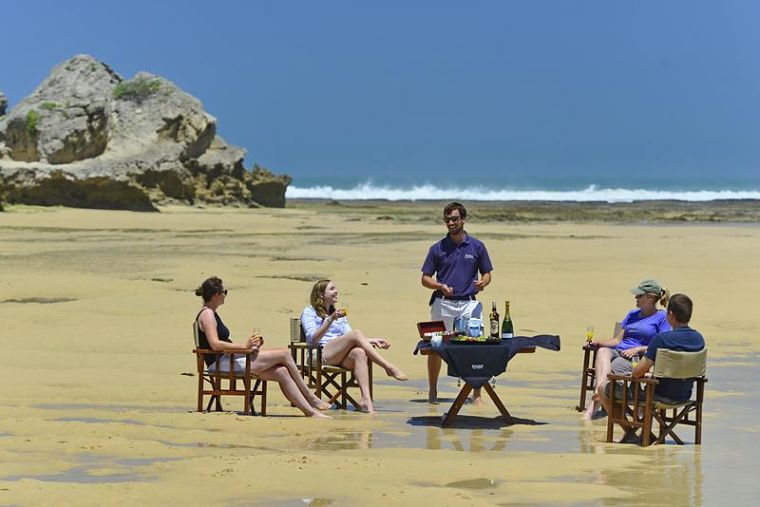 Picknick op Kenton Beach Kariega Game Reserve Zuid-Afrika