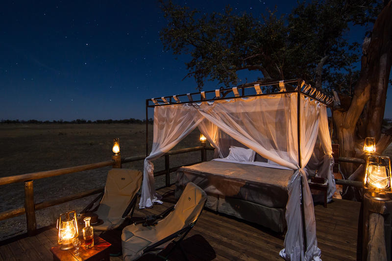 Sleep out Deck bij Kanana in Okavango Delta Botswana